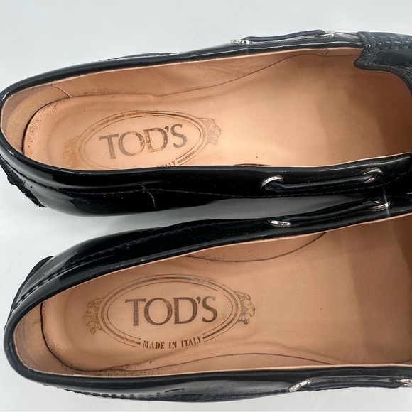 TOD’S Blue Patent Leather Driving Loafers Size 6.5 - Picture 3 of 7